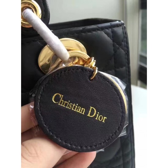 Dior Medium Lady Dior Bag In Black Lambskin