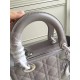 Dior Medium Lady Dior Bag In Grey Lambskin