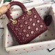 Dior Medium Lady Dior Bag In Bordeaux Lambskin