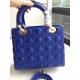 Dior Medium Lady Dior Bag In Blue Lambskin