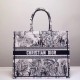 Dior Book Tote Bag In Toile de Jouy Carnivora Motif