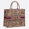 Dior Book Tote Bag In Burgundy Toile De Jouy Canvas