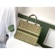 Dior Book Tote Bag In Green Oblique Canvas