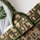 Dior Book Tote Bag In Green Oblique Canvas