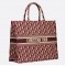 Dior Book Tote Bag In Bordeaux Oblique Canvas