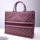 Dior Book Tote Bag In Bordeaux Oblique Canvas