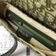 Dior Saddle Bag In Green Oblique Jacquard Canvas