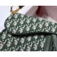 Dior Saddle Bag In Green Oblique Jacquard Canvas