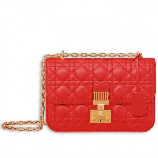 Dior Small Dioraddict Flap Bag In Cherry Lambskin