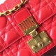 Dior Small Dioraddict Flap Bag In Cherry Lambskin