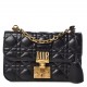 Dior Small Dioraddict Flap Bag In Black Lambskin