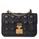 Dior Dioraddict Flap Bag In Black Lambskin