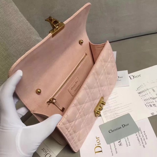 Dior Dioraddict Flap Bag In Pink Lambskin