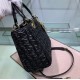 Dior Lady Dior Medium Bag In Black Wavy Crinkled Lambskin