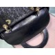 Dior Lady Dior Medium Bag In Black Wavy Crinkled Lambskin