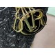 Dior Lady Dior Medium Bag In Black Wavy Crinkled Lambskin