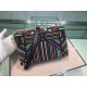 Dior Diorama Canvas Bag Embroidered With Multi-coloured Stripes