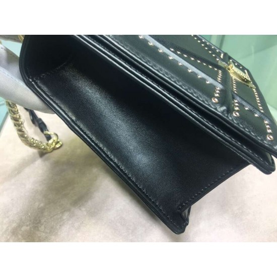 Dior Diorama Bag In Black Eyelets Lambskin