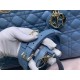 Dior Large Lady Dior Bag In Denim Blue Cannage Lambskin