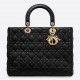 Dior Large Lady Dior Bag In Black Lambskin