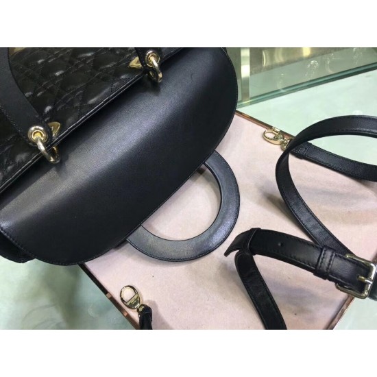 Dior Large Lady Dior Bag In Black Cannage Lambskin