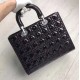 Dior Large Lady Dior Bag In Black Patent Leather