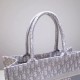 Dior Small Book Tote Bag In Grey Oblique Canvas