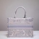 Dior Small Dioraura Book Tote In Grey Toile De Jouy Canvas