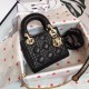 Dior Mini Lady Dior Bag In Black Lambskin