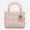 Dior Mini Lady Dior Bag In Poudre Lambskin