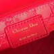 Dior Mini Lady Dior Bag In Red Lambskin