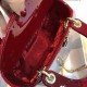 Dior Mini Lady Dior Bag In Red Patent Calfskin