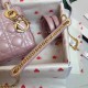 Dior Mini Lady Dior Bag In Lotus Pearly Lambskin