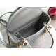 Dior Mini Lady Dior Bag In Grey Pearly Lambskin