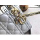 Dior Mini Lady Dior Bag In Grey Pearly Lambskin