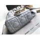 Dior Mini Lady Dior Bag In Grey Pearly Lambskin