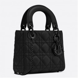 Dior Mini Lady Dior Bag In Black Ultra Matte Calfskin