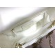 Dior Mini Lady Dior Chain Bag In White Wavy Crinkled Lambskin