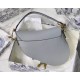 Dior Saddle Bag In Grey Grained Calfskin