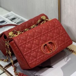 Dior Medium Dioramour Caro Red Bag with Heart Motif