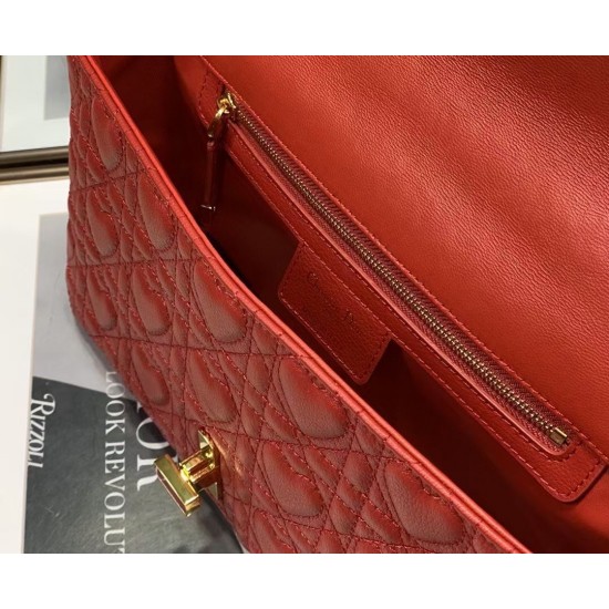 Dior Medium Dioramour Caro Red Bag with Heart Motif