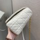 Dior Large Caro Bag In White Cannage Calfskin