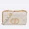 Dior Small Caro Bag In White Cannage Calfskin