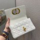 Dior Small Caro Bag In White Cannage Calfskin