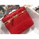 Dior Small Travel Vanity Case In Red Cannage Lambskin