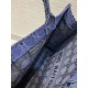 Dior Book Tote Bag In Blue Cannage Embroidered Velvet