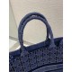 Dior Book Tote Bag In Blue Cannage Embroidered Velvet