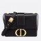 Dior 30 Montaigne Shoulder Bag In Black Calfskin