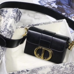 Dior 30 Montaigne Box Bag In Black Lambskin