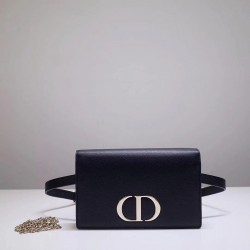 Dior 30 Montaigne 2 In 1 Belt Bag In Black Calfskin